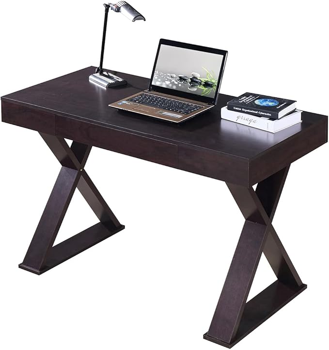 Techni Mobili Trendy Writing Desk with Drawer, Espresso