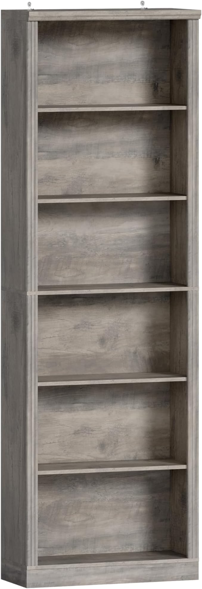 Tall Bookshelf, 6-Tier Bookcase with 2 Adjustable Shelves, Modern Farmhouse Storage for Living Room, Entryway, Office, 23.6" W x 74.8" H x 10.6" D, Grey