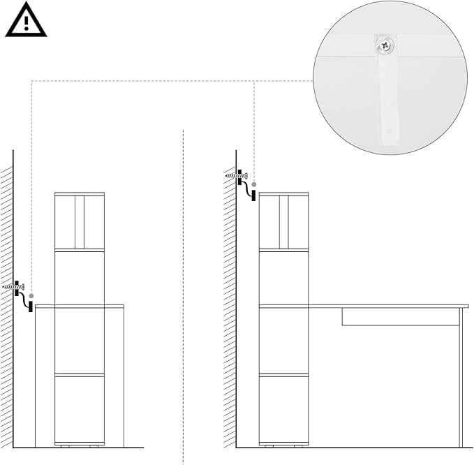 41.7" L Shaped Desk with 4-Tier Storage Shelves, Computer Corner Desk for Study Home Office Living Room (White)