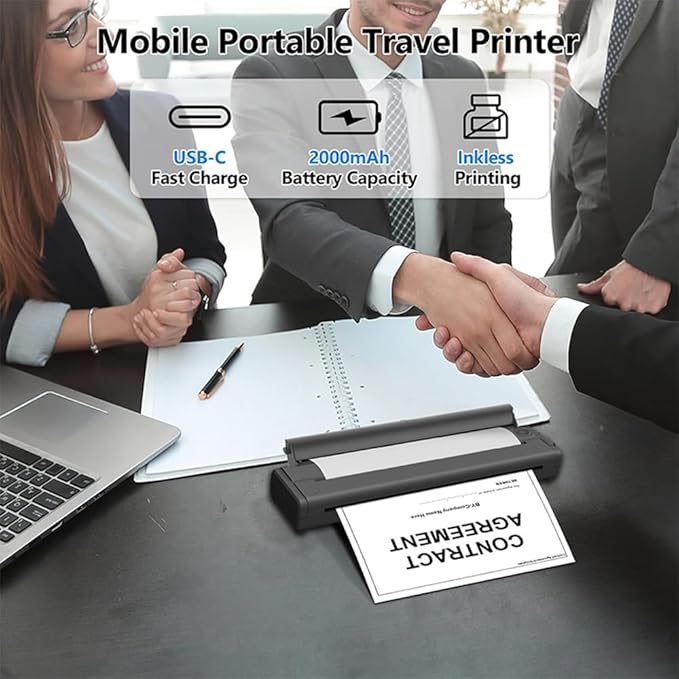 Print Pods Mini Thermal Printer, Wireless Portable Inkless Printer with App for Stickers, Notes, Labels, Compatible with iOS, Android, Compact for Home, School, Office