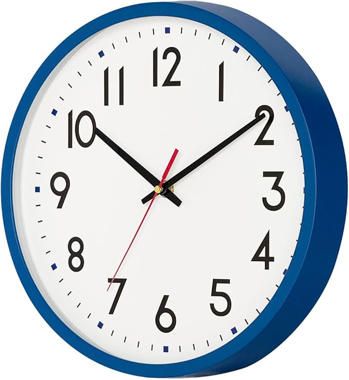 HZDHCLH Wall Clock Blue,Silent Wall Clocks Battery Operated 8 Inch Modern Non Ticking Analog Clock Decorative for Kitchen Bedroom Living Room Office Classroom