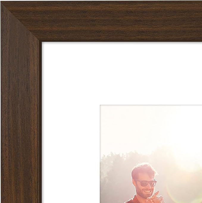 Americanflat 4x6 Collage Picture Frame with Shatter-Resistant Glass - Fits Five 4x6 Photos or Use as One 8x24 Picture Frame - Signature Collection - Collage Frames for Wall Display - Walnut