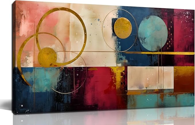 Abstract Canvas Wall Art Modern Living Room Bedroom Home Office Wall Decor Dark Color Abstract Picture Large Framed Canvas Prints Ready to Hang Size 24x48