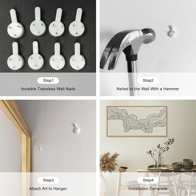 HLNIUC Neutral Abstract Framed Canvas Wall Art Set, Black Beige Wave Line Wall Decor, Large Minimalist Painting, Modern Geometric Art Print for Living Room, Bedroom, Dinning Room, Office - 40"x20"x1