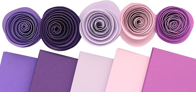 PA Paper Accents Stash Pack Cardstock Pack 12" x 12" Purples colored cardstock paper for card making, scrapbooking, printing, quilling and crafts, 65lb., 40 pieces