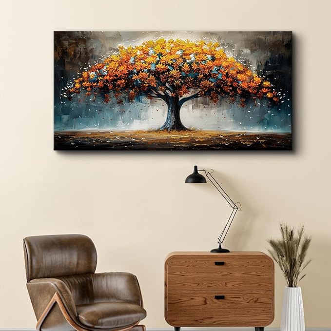 KELIYUAN Large Wall Art For Living Room Canvas Wall Decor For Bedroom Office Restaurant Mural Abstract Tree Landscape Wall Pictures prints Artwork Ready To Hang Modern Aesthetic Home Decor 24x48In