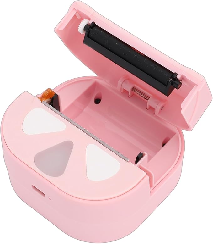 ciciglow D20 Pink Mini Sticker Printer, Label Maker Machine with 3 Rolls Colored Thermal Paper (Battery Included), Portable Inkless Sticker Maker, APP, for DIY Crafts, Journaling, Office Home Use