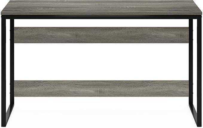 Furinno Moretti Computer Desk, Gaming Desk with Metal Frame, Office Desk, 52" Width, for Home Office, Gaming, Study, Grey Oak