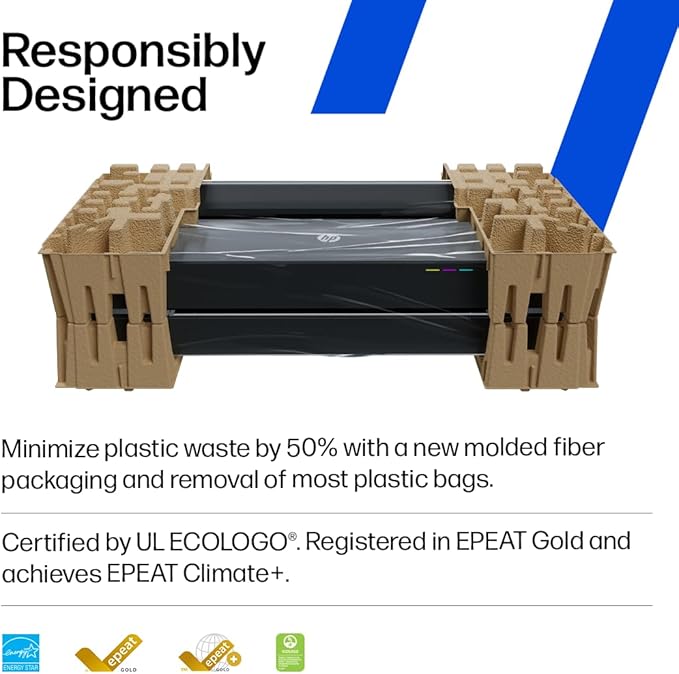 HP DesignJet T210 Large Format 24-inch Color Plotter Printer for Easy Wide CAD & Poster Prints (8AG32D)