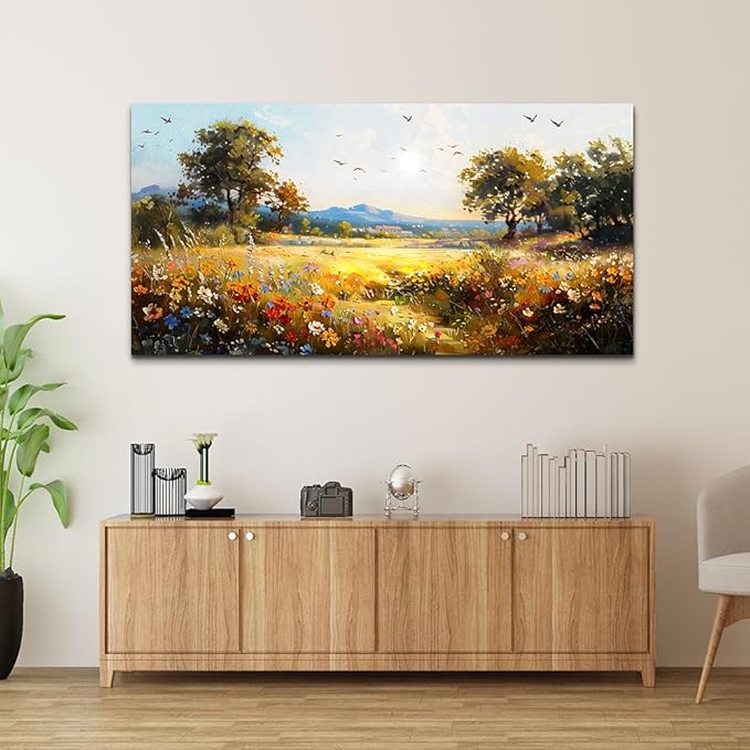 FUHAIHUA Canvas Wall Art For Living Room Wall Decor For Bedroom Office Wall Decoration Rural Pastoral Painting Artwork Room Aesthetic Home Decor 20x40 In