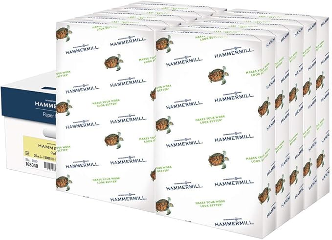 Hammermill Colored Paper, 20 lb Cream Printer Paper, 8.5 x 14 - Made in the USA, Pastel Paper, 168040C - 10 Ream (5,000 Sheets)