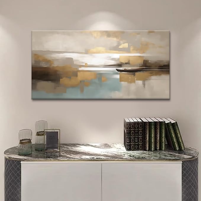 Beige Abstract Wall Art Living Room Wall Decor Canvas Painting Framed Modern Abstract Artwork Print Neutral Wall Art Bedroom Office Decor Picture Artwork