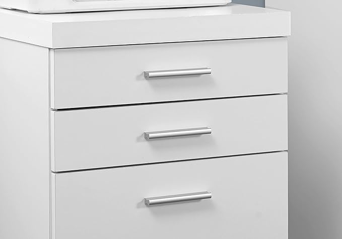 Atlin Designs 3 Drawer File Cabinet, 26" H x 18" W x 19" D, White Finish, Includes Castors, Compact Storage Organizer for Office, Under Desk or Home Use