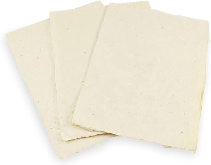 Handmade Lokta Card Stock 5x7 Inch Paper with Deckle Edge. Tree-Free Lokta Paper for Vintage Stationery, Printing, and Decorative Invitations (50 Sheets)