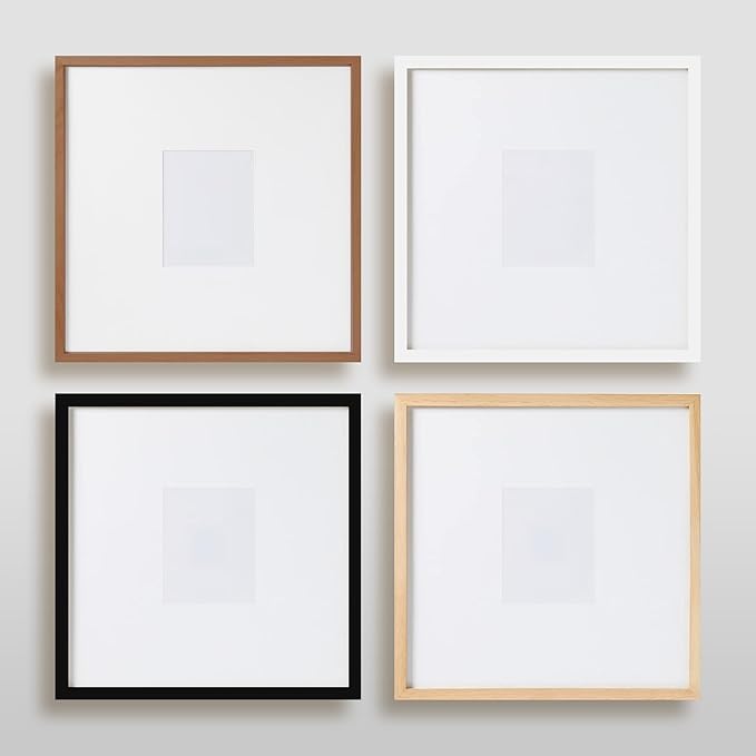 artisane home goods - Gallery Frame 1.0, Picture Frame, 18x18 Black, Gallery Wall Frame Set, Large Picture Frame, Oversized Mat (4x4, 4x6, and 5x7)
