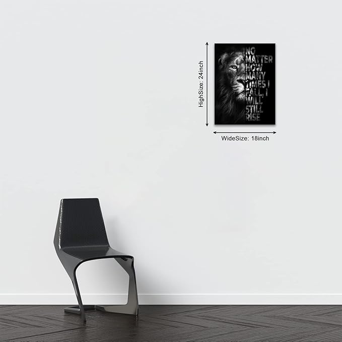 Wall Art Work-Creative Inspirational Canvas Prints, Painting Printing Art Canvas, Animal Print Motivational Wall Art Canvas, Suitable for Office, Hotel, Restaurant (Motivational-B2, 18x24 inches)