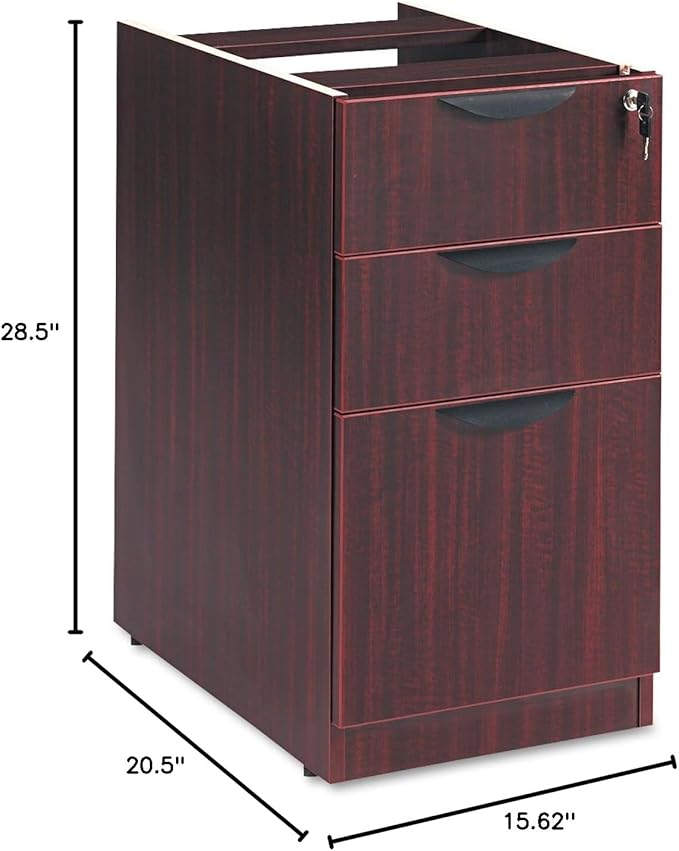 Alera VA532822MY Valencia Box/Box/File Full Pedestal, 15 5/8w X 20 1/2d X 28 1/2h, Mahogany