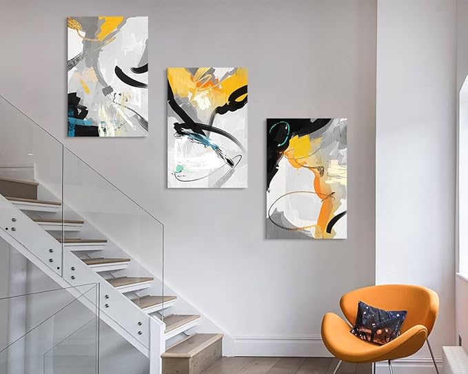 GIFTTWART Yellow Abstract Canvas Wall Art for Living Room, Bedroom, Office, or Dining – Modern Home Accents and Kitchen Painting Decor Extra Large