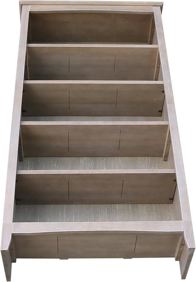 Shaker Solid Wood Bookcase, 60" High, Washed Gray Taupe