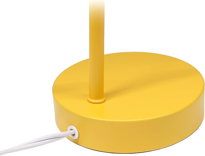 Simple Designs LD1078-YLW 15.2" Sleek Essentials Metal Cone Shade Desk Lamp with Adjustable Shade, for Office, Desk, Nightstand, Dorm, Yellow