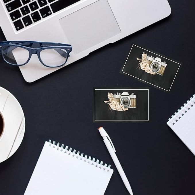 Business Cards Customize with Photography Templates, Custom Business Cards Personalized with Your Logo, 3.5"X 2" 300gsm Matte Paper for Small Business