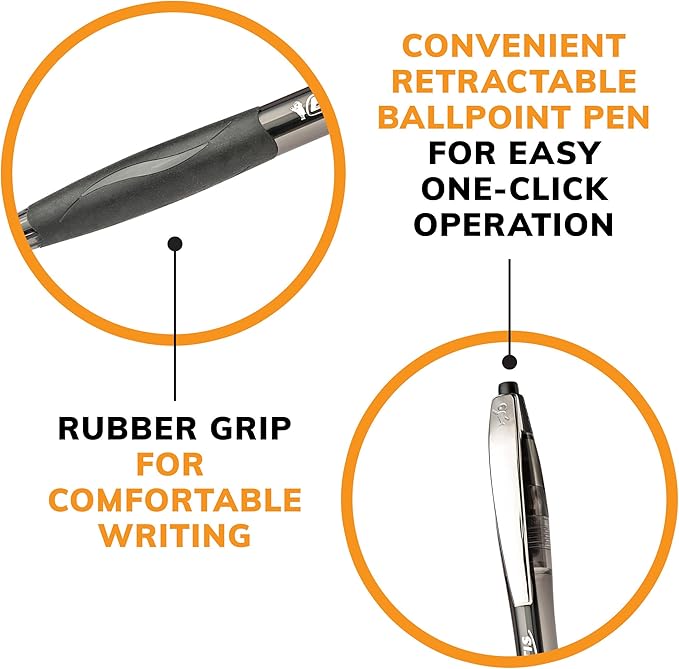 BIC Glide Black Retractable Ballpoint Pens, Medium Point (1.0mm), 4-Count Pack, Ultra Smooth Writing Black Pens