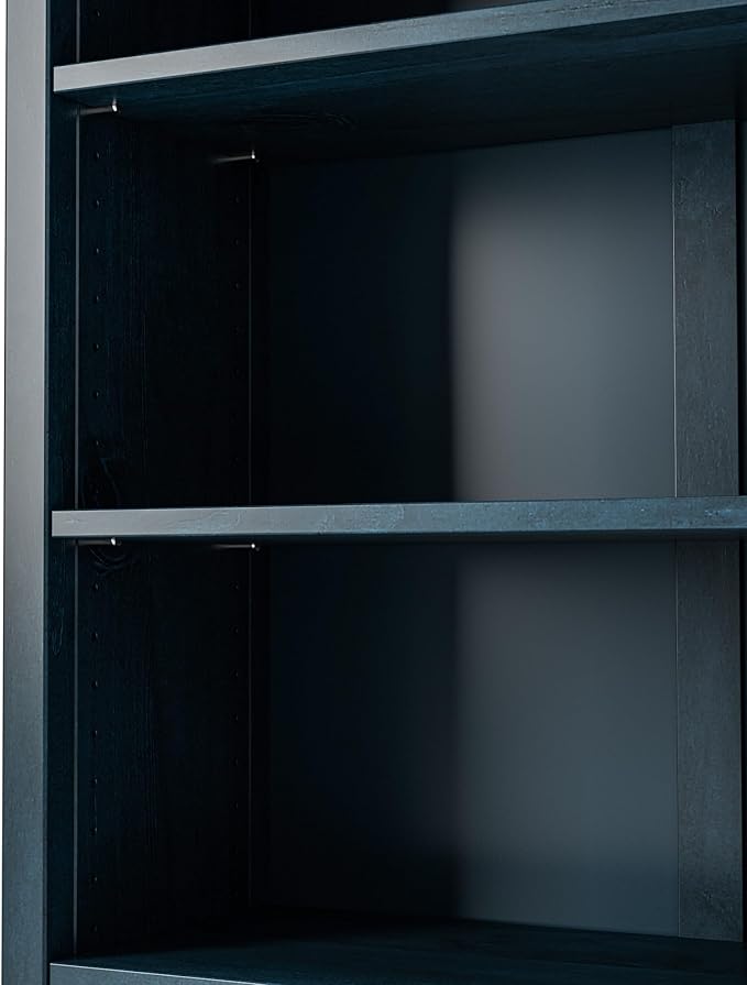 Camaflexi Shaker Style 4 Shelf Bookcase/Solid Wood / 48" High/Adjustable Shelving/Closed Back/Display Bookshelf for Living Room, Bedroom, Home and Office, Deep Ocean Blue