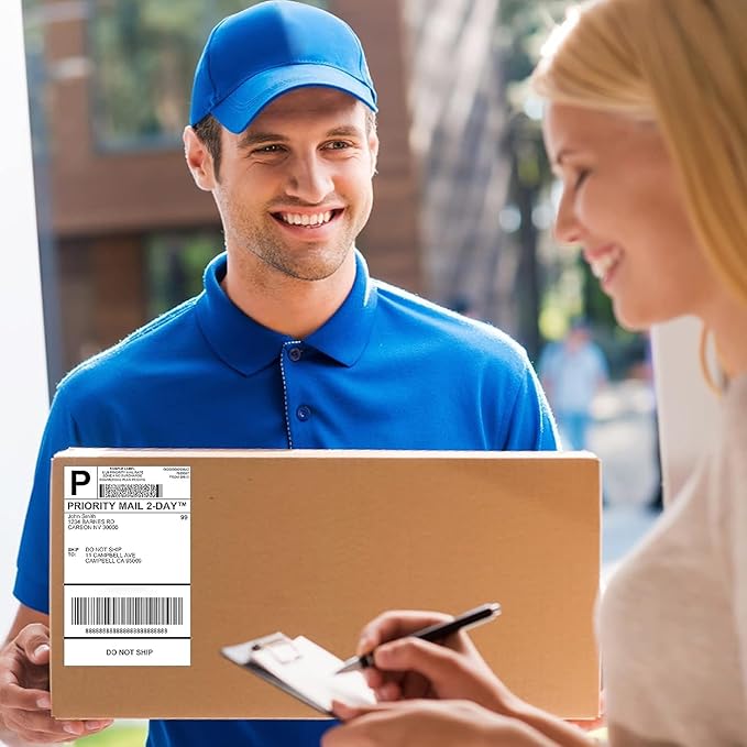 D550 Pro Wireless Thermal Labels Printers&500Pcs 4x6 Thermal Labels,Ethernet Shipping Label Printer for Small Business,Office, Home,Support Bluetooth/Ethernet/USB