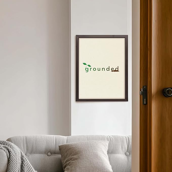 ALPINE INK CO. Motivational Typography Satin Poster - Grounded Word Design Artwork - Calm Minimal Style - Bedroom Office Meditation Wall Decor - 16x20 Unframed Satin Print