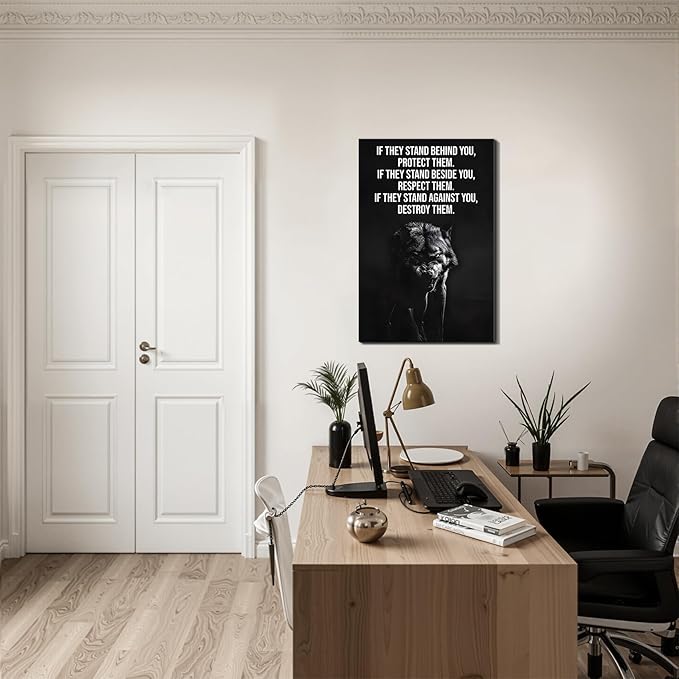 Framed Canvas Inspirational Wall Art Motivational Quote Prints Wall Decor for Home Office Bedroom Living Room Gym Dorm Man Cave Made in USA