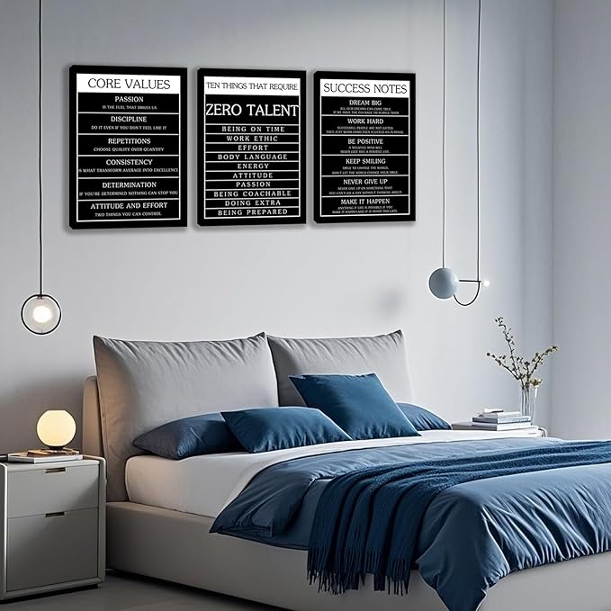 3 Panel Print Canvas Wall Art Motivational Office Wall Decor Painting Inspirational Posters Modern Inspiring Artwork for Home Living Room Bedroom Wall Decor Office Wall Art Ready to Hang - 72"Wx36"H