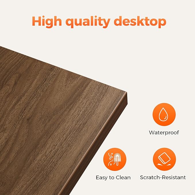 Mericonia 66 inch Large L Shaped Desk, Simple Corner Gaming Desk with CPU Stand & Hooks, Computer Desk for Home, Bedroom & Office Workspace, Walnut