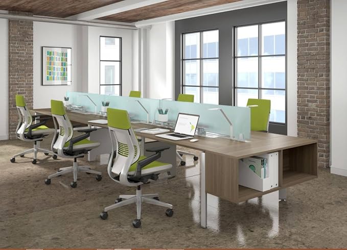 Steelcase Gesture Task Chair: Wrapped Back - Sterling Dark Solid Frame/Base/Merle Accent - Adjustable Lumbar Support - Roll Control Hard Floor Casters