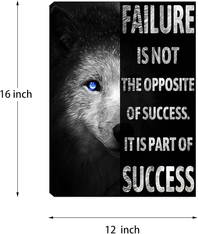 Inspiration Wall Art Black Office Motivational Canvas Wall Decor Success Posters Prints Entrepreneur Quote Wall Picture Paintings Artwork Home Bedroom Framed Ready to Hang 12"x16"