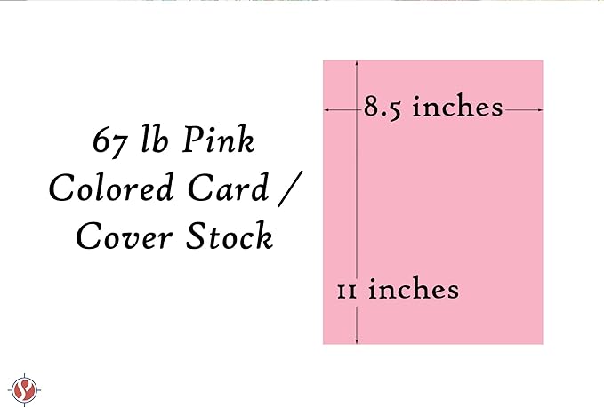 Pink Pastel Color Card Stock Paper, 67lb Cover Medium Weight Cardstock, for Arts & Crafts, Coloring, Announcements, Stationary Printing at School, Office, Home | 8.5 x 11 | 50 Sheets Per Pack