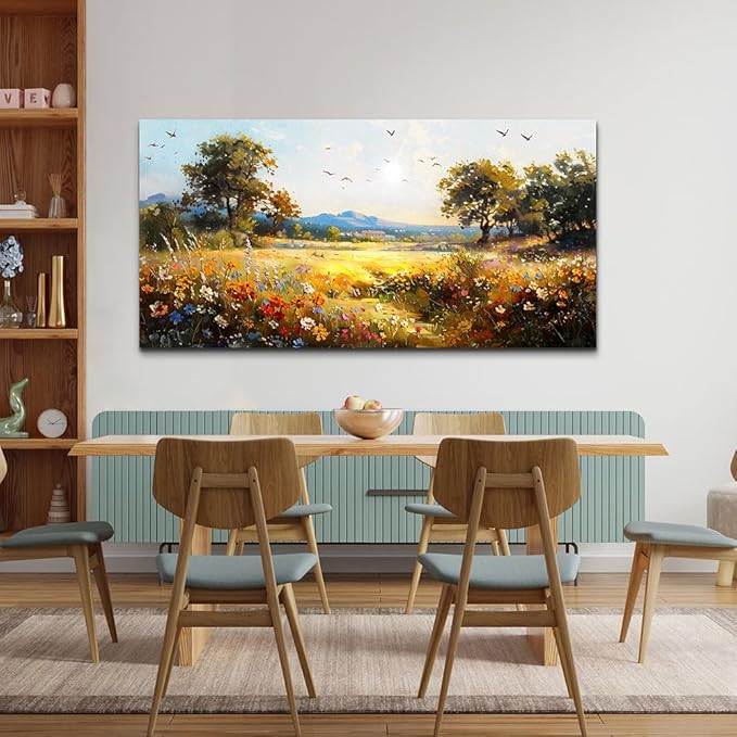 FUHAIHUA Canvas Wall Art For Living Room Large Wall Decor For Office Bedroom Decorations Rural Pastoral Painting Artwork Room Wall Mural Aesthetic Home Decor 30x60 In