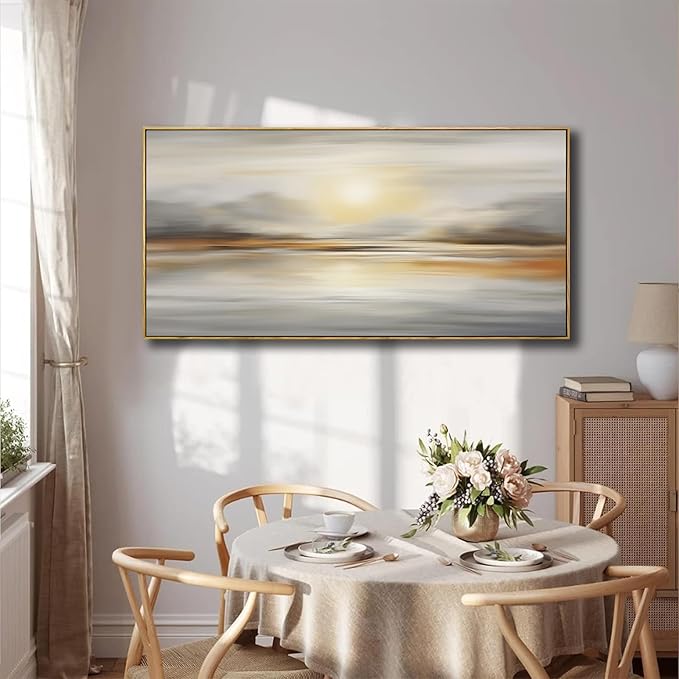 Large Framed Wall Art Abstract Seascape Canvas Printing Wall Decor Artwork for Living Room Bedroom Dining Room Home Office Decor 31x70inch