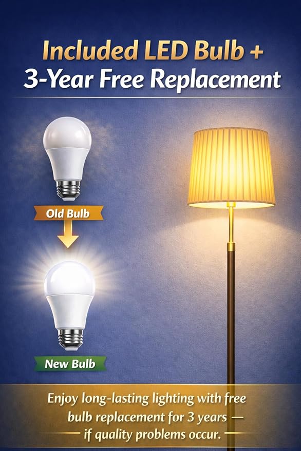 JOOFO Mid-Century Modern Wood Floor Lamp with Dual Fabric Shade, Remote Control, Dimmable & Adjustable Color Temperature, Reading & Living Room Lamp, Easy Clean Cover, Foot Switch,Walnut Wood