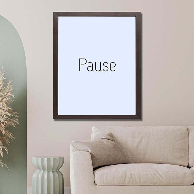 ALPINE INK CO. Pause Glossy Poster - Minimal Typography Word Wall Art - Calm Mindful Home Decor - Bedroom, Office or Meditation Space Artwork - Modern Design - 8x10 Unframed Glossy Print