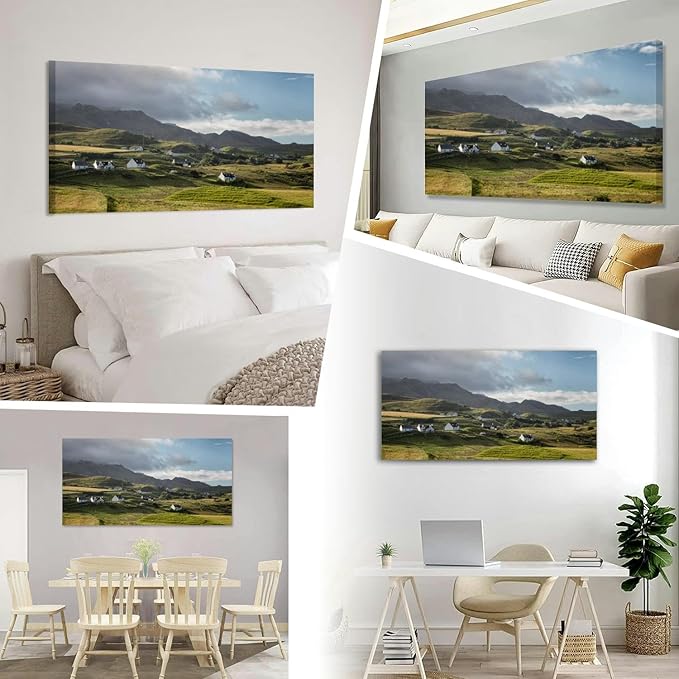 Isle Skye Canvas Wall Art Large Framed Prints Pictures Wall Decor Posters Painting Artwork for Living Room Bedroom Kitchen Bathroom 24x47