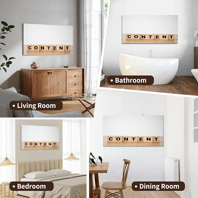 Canvas Wall Art for Living Room Bedroom Wooden cubes block which print screen content wording the table Big Large Wall Art Decor Framed Painting Wall Pictures Prints Artwork Office