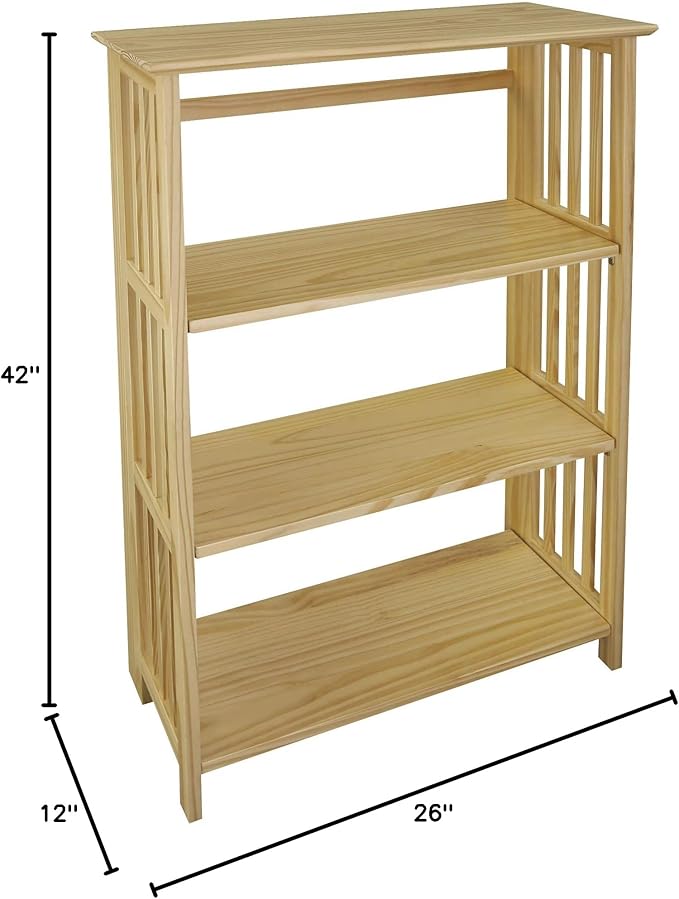 Casual Home Soho Manhattan 4-Shelf Folding Bookcase 26"" Wide - Natural (333-40)