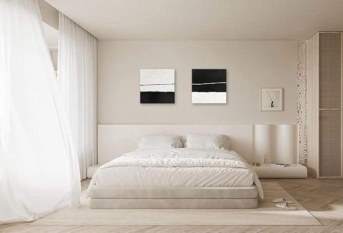 NANKAI Art Contemporary Minimalist style art oil painting Abstract art piece Decorative artwork for home or office wall 20x20 inches - 2 pieces
