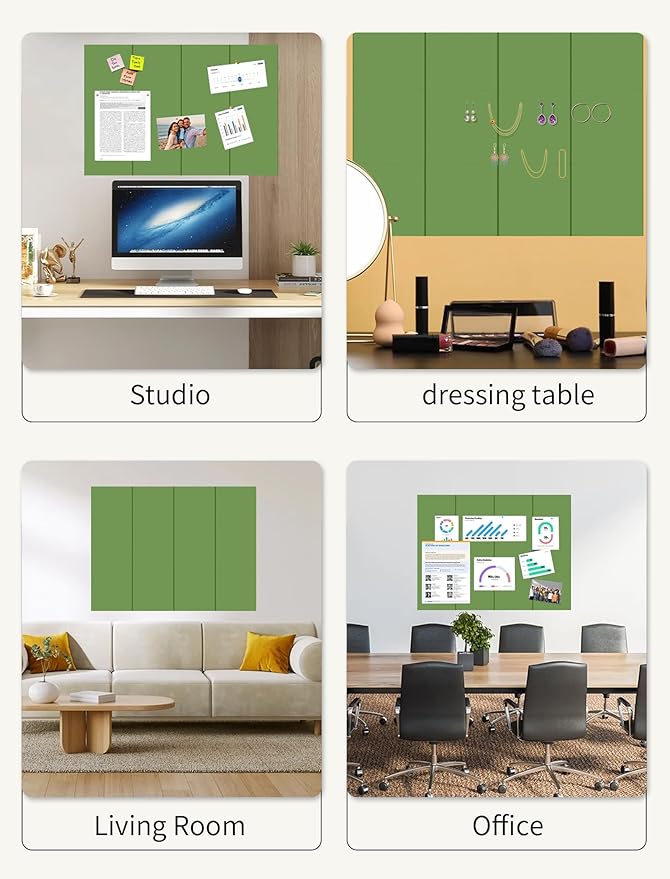 Large Bulletin Board 48"x36" Cork Boards for Walls, 12 Pack Felt Wall Panels Photo Board, Cork Board for Office Home Pin Board