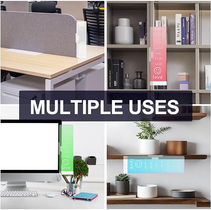LED Memo Board with Sticky Note Holder, Office Supplies, Monitor Memo Board, Clear Acrylic Computer Monitor Organizer, Work from Home Essentials, Multifunction Workspace Accessories (White-r)