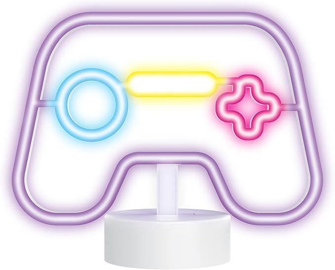 LED Gamer Neon Sign – Video Game Wall Decor, Gaming Room Light, Cool Desk Lamp for Boys Room, LED Neon Gaming Accessories