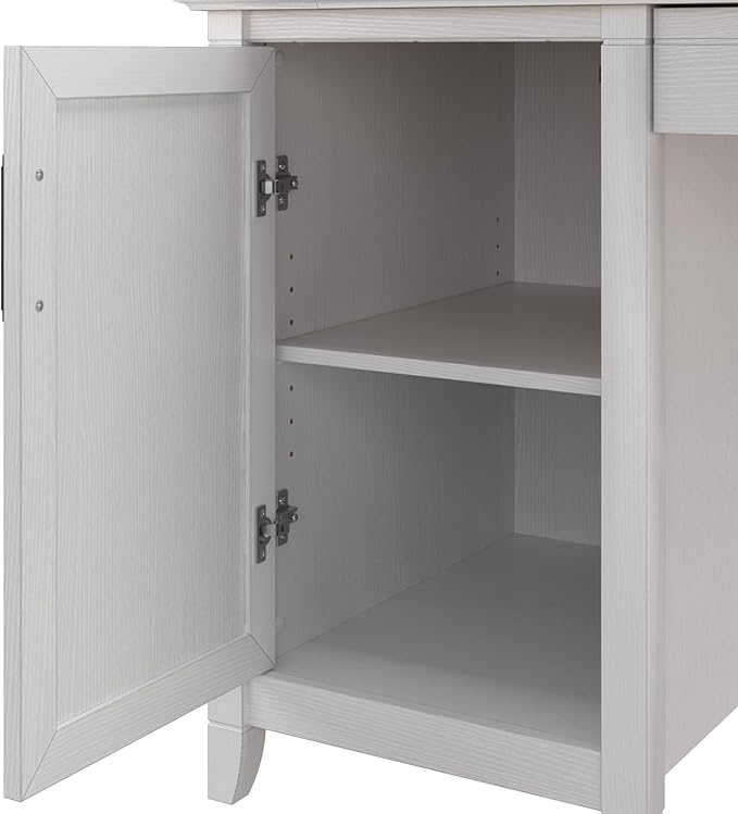 Bush Home Key West Computer Desk with Storage | Farmhouse PC Table for Home Office in Pure White Oak | 54W x 24D