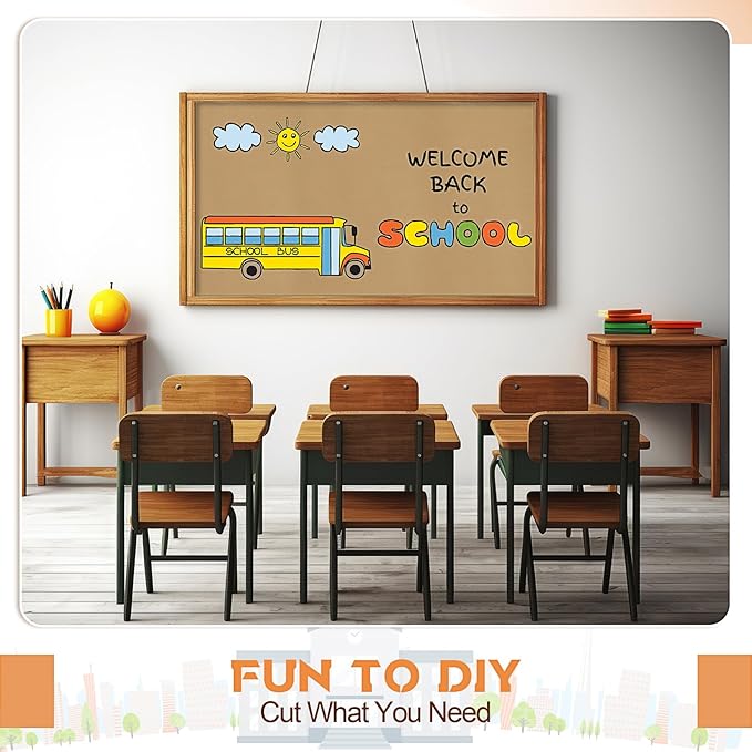 16 in x 40 Ft Fabric Bulletin Board Roll Classroom Non Woven Fabric Background Decorations Waterproof Wrinkle Resistant Bulletin Board for Back to School Wall Decor(Brown,Pure)