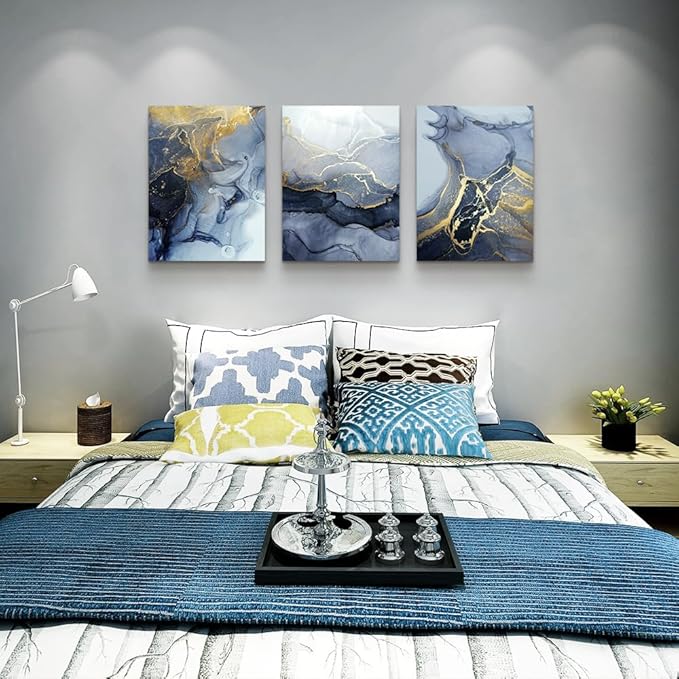 Lapremoly Canvas Wall Art - Abstract Wall Decor for Living Room, Bedroom, Office & Bathroom - 3 Piece Set, 16x24 in