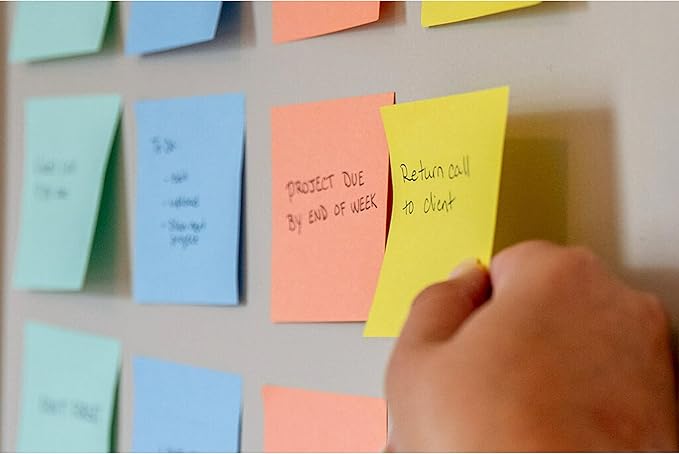 Post-it Super Sticky Notes, 15 Sticky Note Pads, 3 x 3 in, School Supplies, Office Products, Notes for Vertical Surfaces, Monitors, Walls and Windows, Assorted Colors